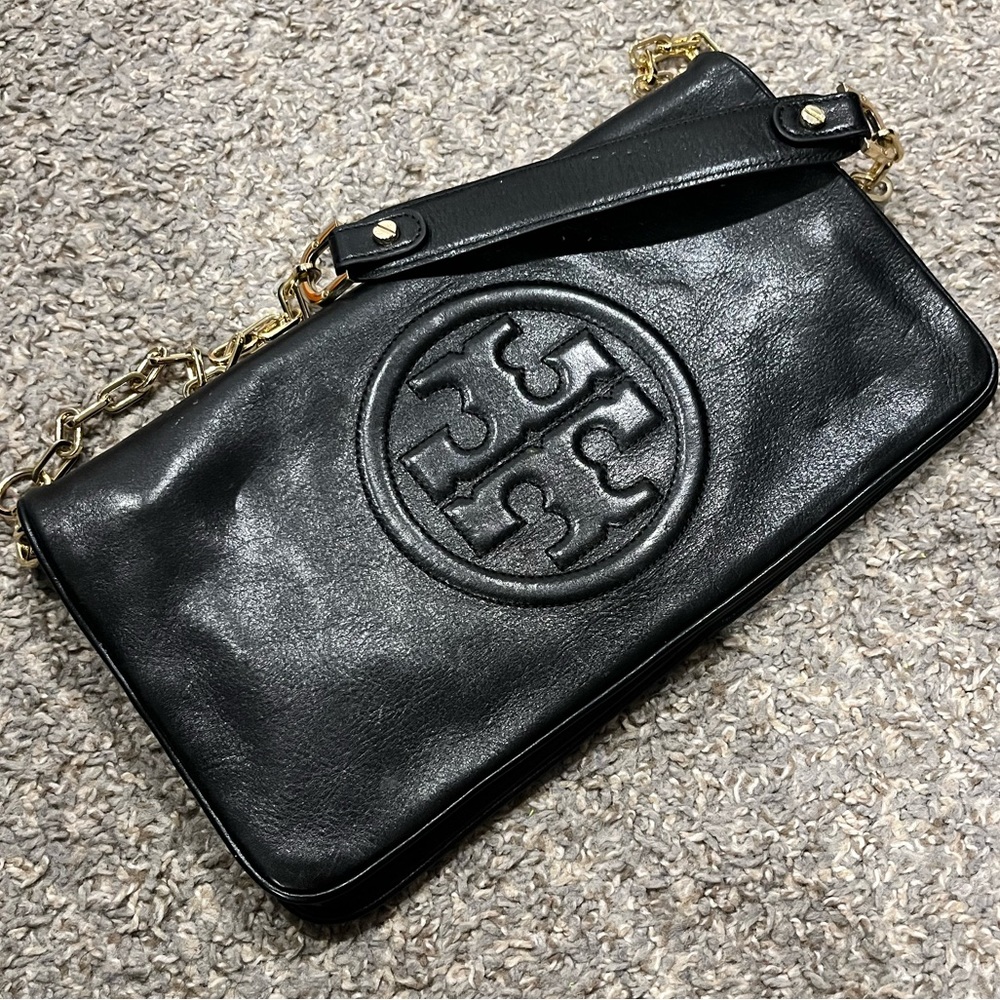 Tory Burch Black Leather Clutch
